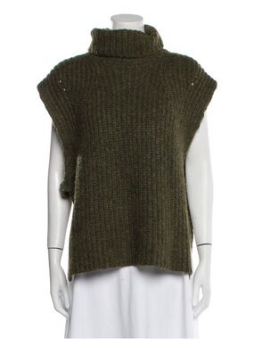 Isabel Marant Turtleneck Knit Sweater Vest - Olive